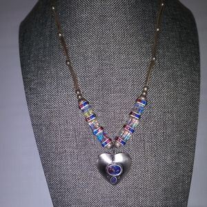 Sliver tone heart phote locket Neckles